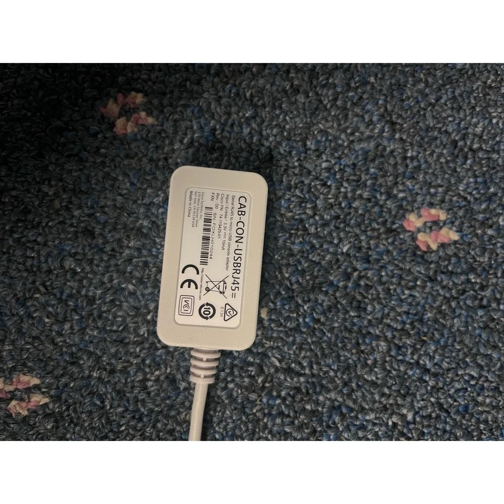 Cisco CAB-CON-USBRJ45= Serial RJ45 to Micro USB Console Adapter White